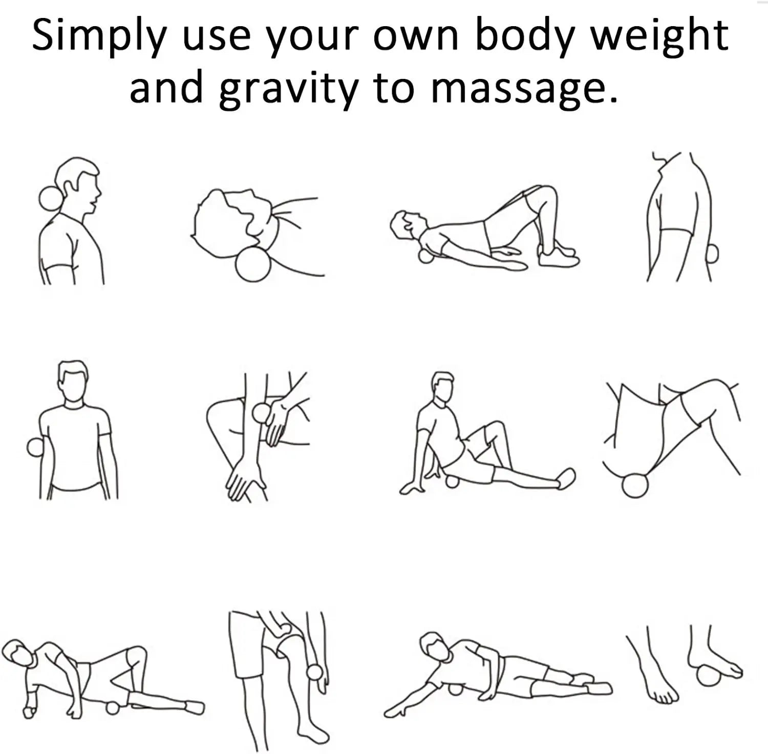 Massage Lacrosse Ball, Spiky Massage Ball, for Deep Tissue, Trigger Point and Myofascial Release, Muscle Knots, and Yoga Therapy