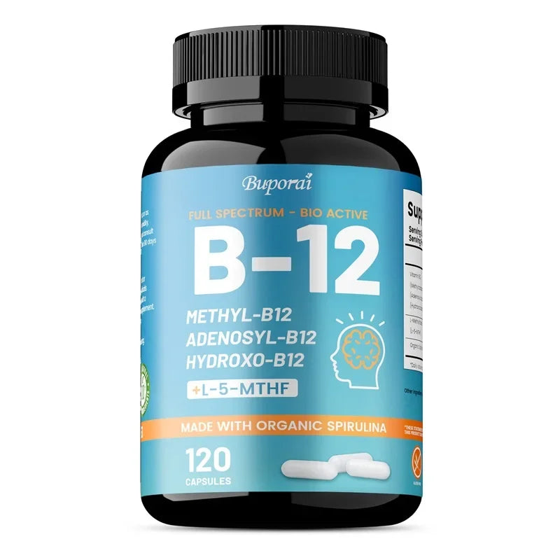 Vitamin B12 - Supports Energy Metabolism, Nervous System, Cell Health, Heart, Immunity and Red Blood Cell Formation