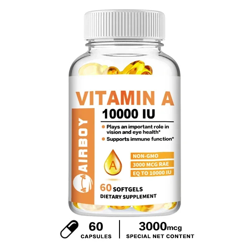 Vitamin A 10000IU - Supports Healthy Vision and Immune System, Skin Health - Non-GMO, Gluten FreeSupplements