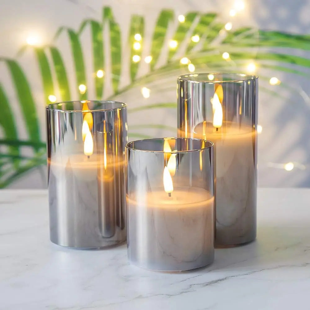 Flameless Candles 3D Wick Electric LED Candle Battery Operated with Remote Control for Party Hotel Wedding Birthday Decoration