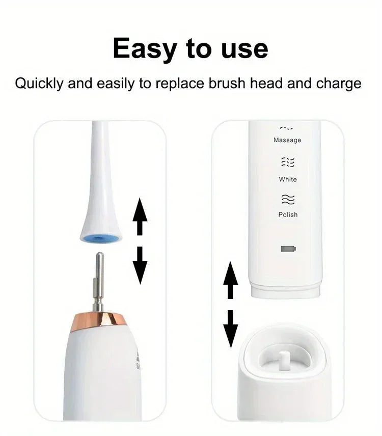 Electric Toothbrush Comes Brush Heads A Rechargeable Portable Electric Whitening Toothbrush with Holder and Travel Case
