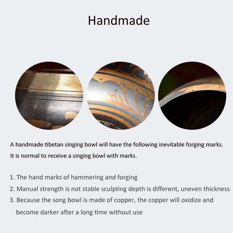 Nepal Tibetan Singing Bowl,Sound Buddhism Nepalese Buddhist Tibet Copper Bowls for Yoga Meditation, Sound Bowl Music Therapy