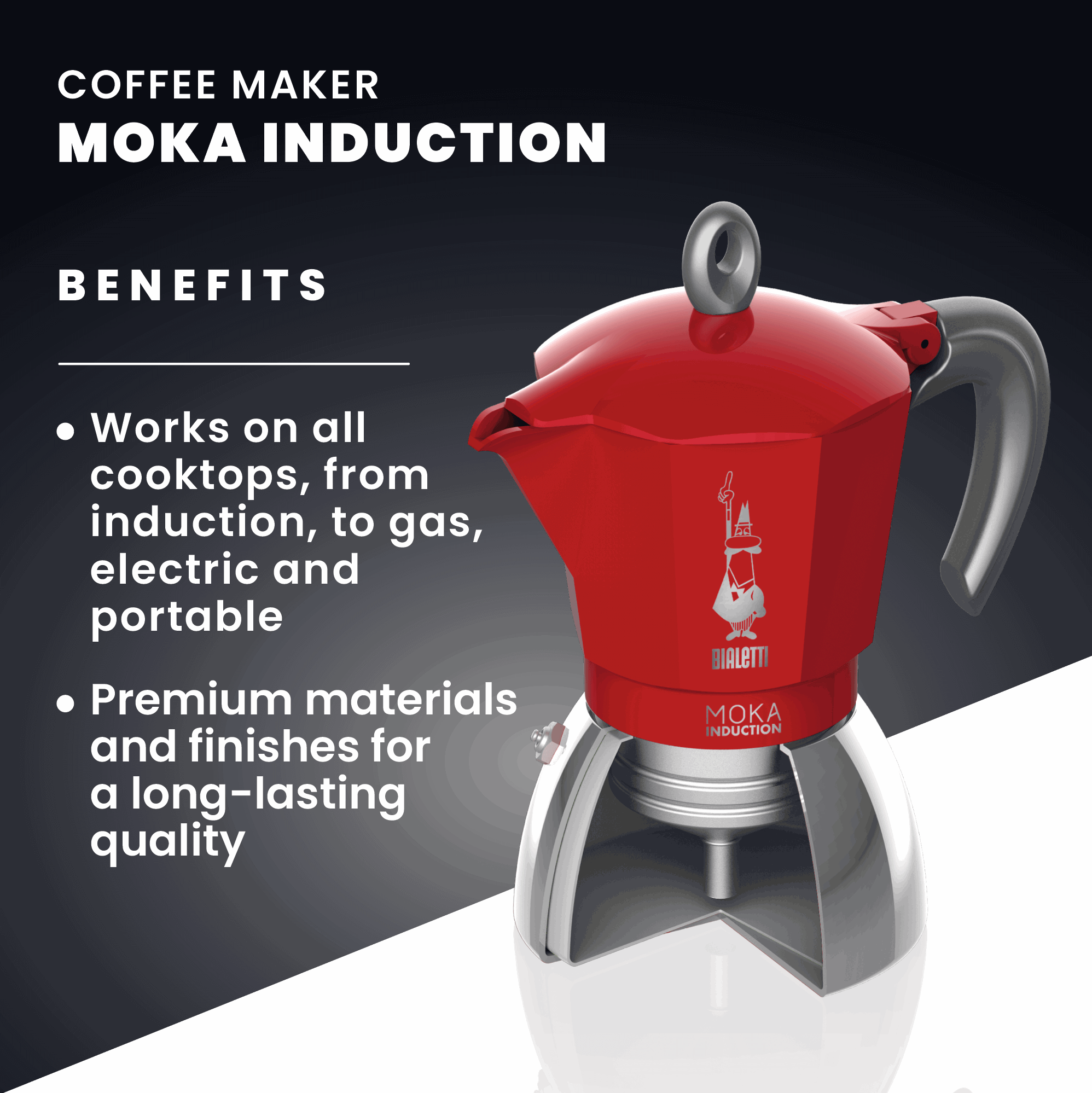 Bialetti Moka Induction Stovetop Coffee Maker